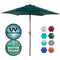 Abba Patio Outdoor 9-Feet Table Umbrella with Push Button Tilt and Crank Lift, Turquoise Striped