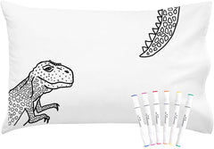 Oh, Susannah Donut Coloring Pillowcase Kit (1 Pillow Cover 20 by 30 Inches) with Permanent Fabric Markers Included Kindergarten Color Your Own Pillow Cover Doodle Pillowcase