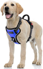 Petacc Dog Harness No-Pull Pet Harness Adjustable Outdoor Pet Reflective Vest Dog Walking Harness with Postpositive D-Ring Buckle and Handle for Small Medium Large Dogs