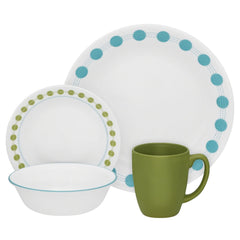 Corelle Winter Frost White Dinnerware Set with lids (20-Piece, Service for 4)