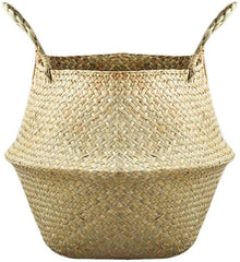 Glass - Blunt Enjoyee Natural Seagrass Woven Storage Pot Tote Belly Basket for Storage, Laundry, Picnic, Plant Pot Cover, and Beach Bag