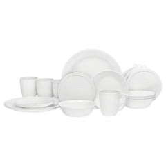 Corelle Winter Frost White Dinnerware Set with lids (20-Piece, Service for 4)
