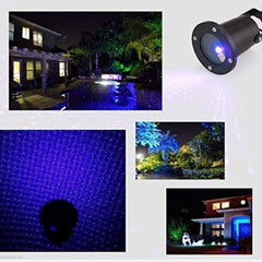 Luces al aire última intervensión de Navidad de láser azul Proyector – Kit de decoración para jardín, árboles, arbustos, Patio, día festivo, fiestas y bodas