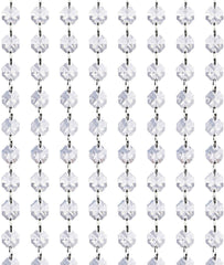 Crystal Acrylic Gems Bead Garland Strands, KinHom 16 Feet Hanging Clear 14mm Daimond Beads Chain Garlands for Manzanita Tree Centerpiece, Chandelier Bead Lamp Chain, Christmas/Wedding Party Decoration