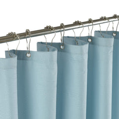 Mrs Awesome Embossed Microfiber Fabric Stall Shower Curtain Liner 54 x 72 inch, Washable and Water Repellent, White