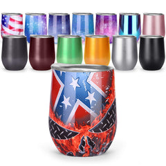 TOMTOO Insulated Wine Tumbler With Lid,12 oz Double Wall Vacuum Insulated Stainless Steel Wine Glasses for Wine, Coffee, Drinks, Champagne, Cocktails,2 Pack