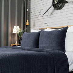 Cotton Pottery Life Reversible Royal Cotton Velvet Pic-Stitch Bedding Quilt Bedspread Oversized King 108'' x 92'' Dusty Blue