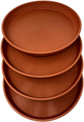 The Blooming Jungle Round Plastic Plant Saucer 9" Set of 4 Units (Black Color)