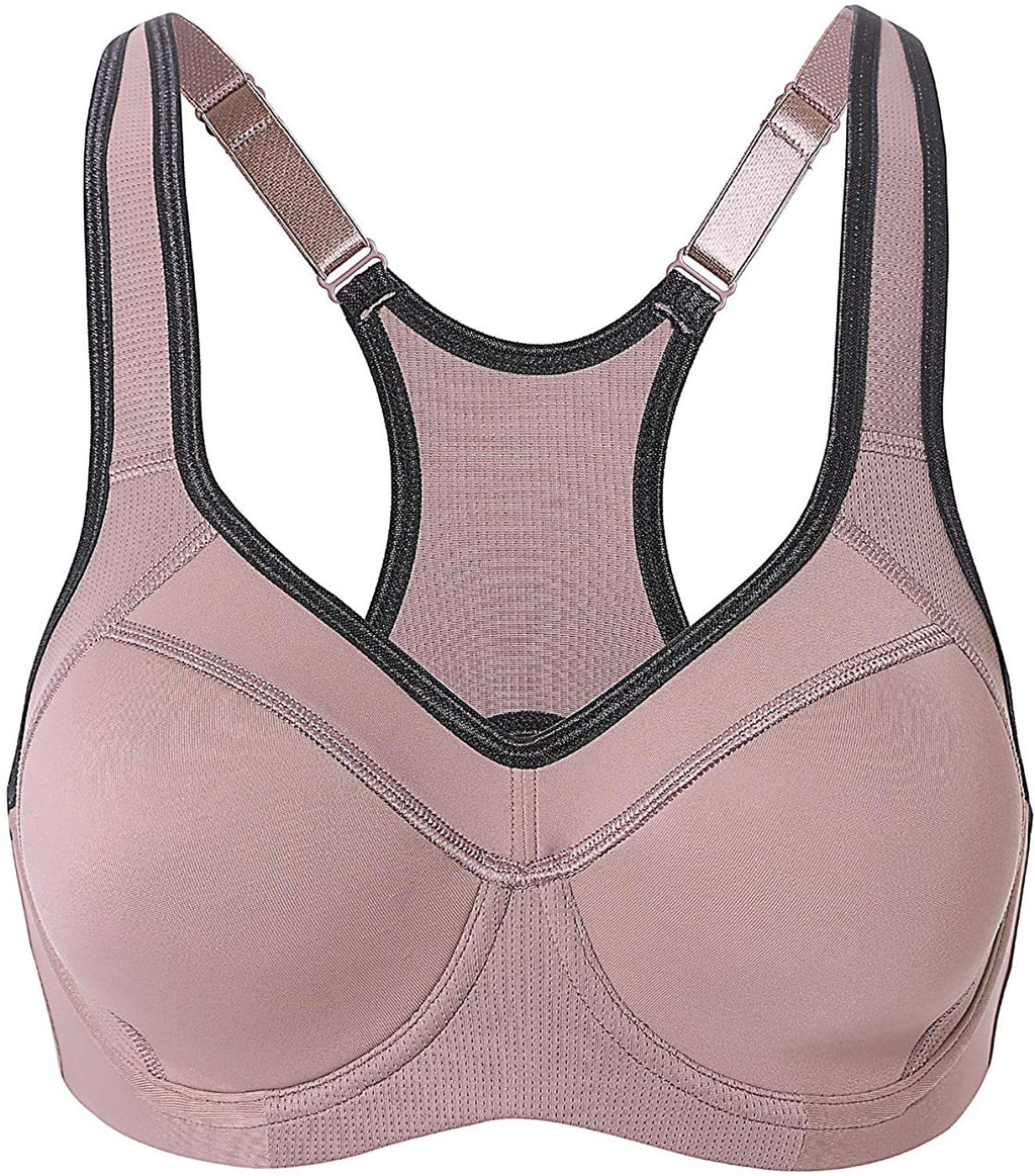 SYROKAN Women's Full Support High Impact Racerback Lightly Lined Underwire Sports  Bra 38C Multicoloured #2