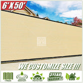 ColourTree 2nd Generation 6' x 50' Beige Fence Privacy Screen Windscreen, Commercial Grade 170 GSM Heavy Duty, We Make Custom Size