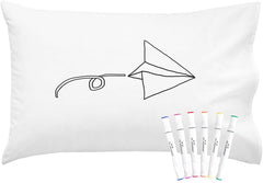 Oh, Susannah Donut Coloring Pillowcase Kit (1 Pillow Cover 20 by 30 Inches) with Permanent Fabric Markers Included Kindergarten Color Your Own Pillow Cover Doodle Pillowcase
