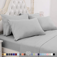 BYSURE Hotel Luxury Bed Sheets Set 4 Piece(Twin, Black) - Super Soft 1800 Thread Count 100% Microfiber Sheets with Deep Pockets, Wrinkle & Fade Resistant