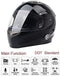 FreedConn Bluetooth Motorcycle Helmets Speakers Integrated Modular Flip up Dual Visors Full Face Built-in Bluetooth Mp3 Intercom headset Communication Range 500M (Red, Medium)