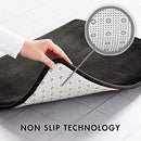Office Marshal Memory Foam Bath Mat Non Slip Absorbent Super Cozy Velvet Bathroom Rug Carpet (60 inches X 17 inches, Gray)