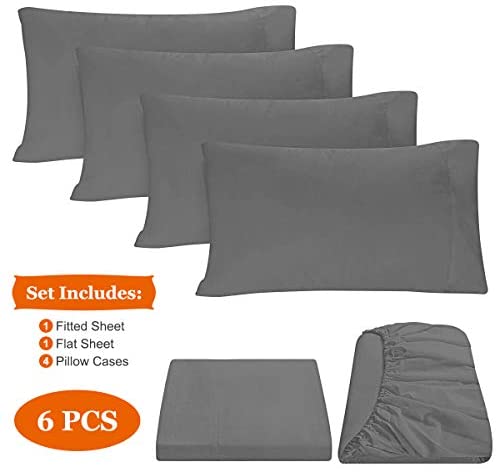 BYSURE Hotel Luxury Bed Sheets Set 4 Piece(Twin, Black) - Super Soft 1800 Thread Count 100% Microfiber Sheets with Deep Pockets, Wrinkle & Fade Resistant
