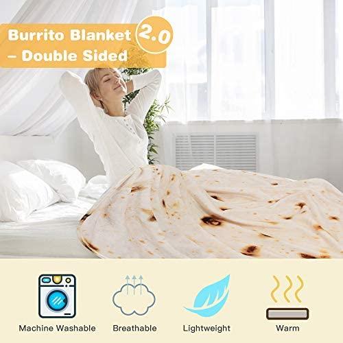 LetsFunny Burrito Tortilla Wrap Blanket, Burrito Wrap Novelty Blanket Tortilla Towel for Adults/Kids, Giant Round Beach Towel/Throw Blanket/Picnic Blanket (Yellow 6, 71.00)