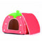 Spring Fever Small Big Animal Strawberry Guinea Pigs Rabbit Dog Cat Puppy Pet Fleece House Indoor Water Resistant Beds