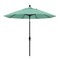 California Umbrella 9' Round Aluminum Market Umbrella, Crank Lift, Collar Tilt, White Pole, Sunbrella Pacific Blue