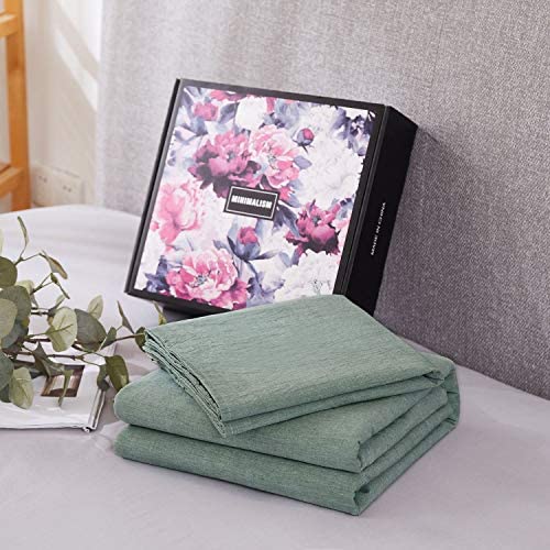 SORMAG 100% Washed Cotton Duvet Cover 3 Piece, Comforter Cover California King Size, Ultra Soft with Zipper Closure, Corner Ties, Simple Bedding Style, Gray White Plaid