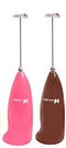 Bestsupplier Handheld Electric Milk Frother 2 PCS(Brown and pink )