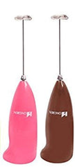 Bestsupplier Handheld Electric Milk Frother 2 PCS(Brown and pink )