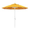 California Umbrella 9' Round Aluminum Market Umbrella, Crank Lift, Collar Tilt, White Pole, Sunbrella Pacific Blue