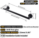 KES 18 Inches Towel Bar for Bathroom Kitchen Hand Towel Holder Dish Cloths Hanger SUS304 Stainless Steel RUSTPROOF Wall Mount No Drill Brushed Steel, A2000S45DG-2