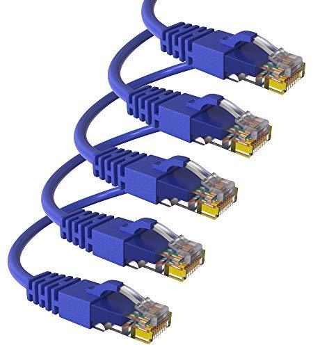 Maximm Ethernet Cable Cat6 Snagless - 6 Feet - Multi-Color - [5 Pack] - Pure Copper - UL Listed - Cable Ties Included