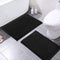 Office Marshal 16x24 Inches Non-Slip Bathroom Rug Shag Shower Mat Machine-Washable Bath Mats with Water Absorbent Soft Microfibers, 2 Pack, Black