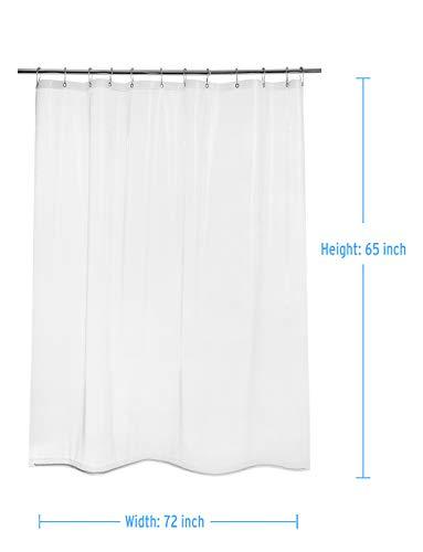 N&Y HOME Shower Curtain Liners, 72" W x 78" H PEVA 3G Shower Curtains with Heavy Duty Beads and 12 Rust-Resistant Grommet Holes, Waterproof Odorless Plastic Shower Liner for Bathroom Frosted, 2 Pack