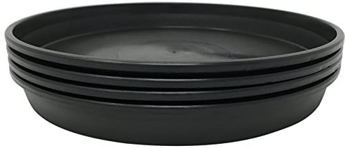 The Blooming Jungle Round Plastic Plant Saucer 9" Set of 4 Units (Black Color)