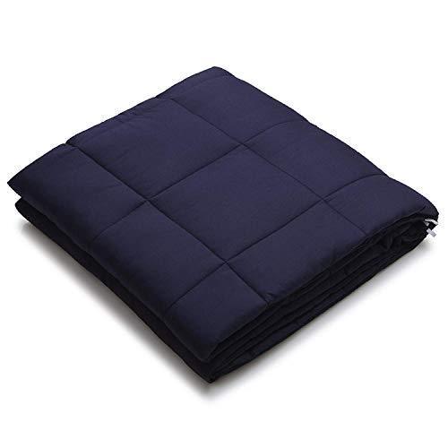 YnM Weighted Blanket (15 lbs, 48''x72'', Twin Size) | 2.0 Heavy Blanket | 100% Cotton Material with Glass Beads