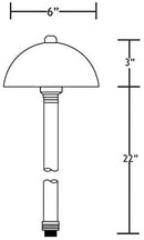 Mushroom 12V Brass Path Light (6" Shade, 25" Tall) by sunduck