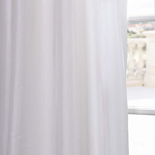 Half Price Drapes PTCH-112-108-RU Ruched Faux Silk Taffeta Curtain, Platinum