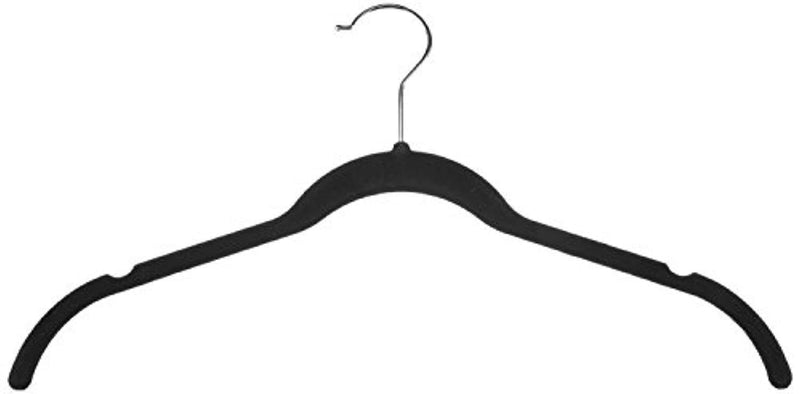 Home-it 50 Pack Shirt and dress Clothes Hangers Black Velvet Hangers High quality Clothes Hanger Ultra Thin No Slip neck (hook) swivel