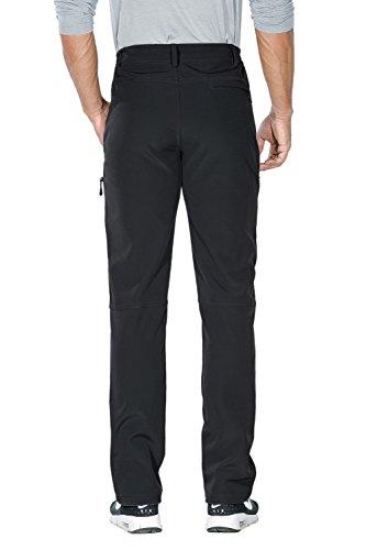 Nonwe Men's Warm Windproof Zipper Pockets Snow Pants Fleece Mountain Hiking Ski Trip