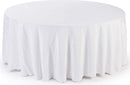 12 Pack 84" ROUND Table Cover Premium Plastic Tablecloth for any Party or Event (White)