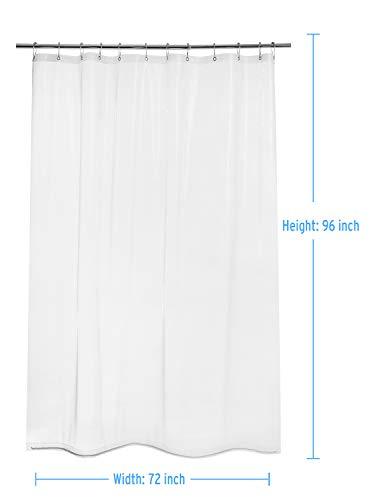 N&Y HOME Shower Curtain Liners, 72" W x 78" H PEVA 3G Shower Curtains with Heavy Duty Beads and 12 Rust-Resistant Grommet Holes, Waterproof Odorless Plastic Shower Liner for Bathroom Frosted, 2 Pack