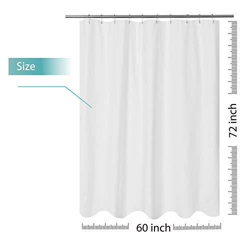 Mrs Awesome Embossed Microfiber Fabric Stall Shower Curtain Liner 54 x 72 inch, Washable and Water Repellent, White