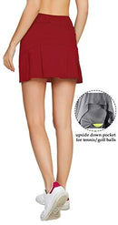 Cityoung Women's Casual Pleated Tennis Golf Skirt with Underneath Shorts Running Skorts