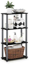 Furinno (99557BK/GY) Turn-N-Tube 4-Tier Multipurpose Shelf Display Rack - Black/Grey