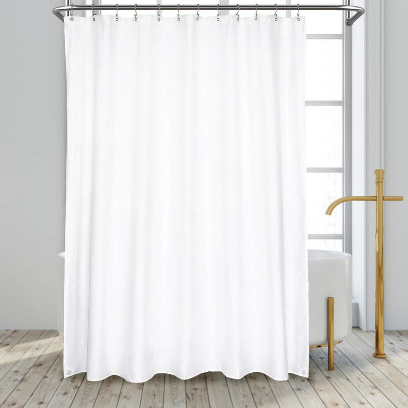 N&Y HOME Fabric Shower Curtain Liner Extra Long Stall Size 54 Width by 80 Length inches, Hotel Quality, Washable, White Bathroom Curtains with Grommets, 54x80