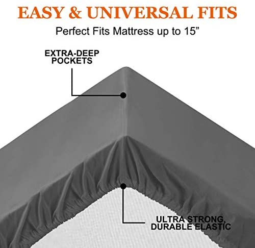 BYSURE Hotel Luxury Bed Sheets Set 4 Piece(Twin, Black) - Super Soft 1800 Thread Count 100% Microfiber Sheets with Deep Pockets, Wrinkle & Fade Resistant