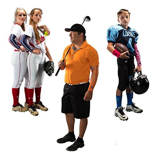 B-Driven Sports Pro-Fit Compersssion Arm Sleeves - 1-Pair, 30+ Designs, Adult/Youth Sizes, for Athletic and General Purpose Use.