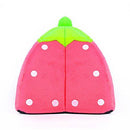 Spring Fever Small Big Animal Strawberry Guinea Pigs Rabbit Dog Cat Puppy Pet Fleece House Indoor Water Resistant Beds