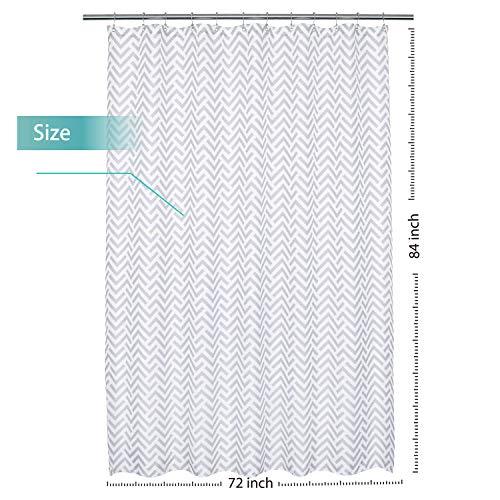 Mrs Awesome Fabric Shower Curtain with 9 Pockets 60 inches Width, Water Repellent, Washable, Odorless and Rust Proof Grommets, White,60x72