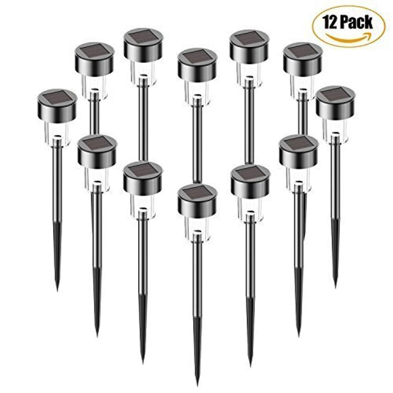 Solar Lights Outdoor, Solar Powered Pathway Landscape Light For Garden /Lawn/Patio/Yard/Walkway/Driveway- Made of Rust-Free Stainless Steel - 12 Pack by Aimiur