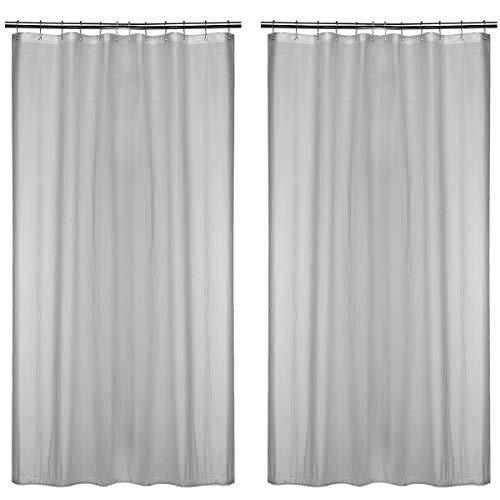 N&Y HOME Shower Curtain Liners, 72" W x 78" H PEVA 3G Shower Curtains with Heavy Duty Beads and 12 Rust-Resistant Grommet Holes, Waterproof Odorless Plastic Shower Liner for Bathroom Frosted, 2 Pack