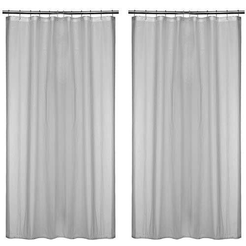 N&Y HOME Shower Curtain Liners, 72" W x 78" H PEVA 3G Shower Curtains with Heavy Duty Beads and 12 Rust-Resistant Grommet Holes, Waterproof Odorless Plastic Shower Liner for Bathroom Frosted, 2 Pack