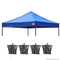 ABCCANOPY 10×10 Canopy Tent Pop Up Beach Canopy Portable Shade Canopy Instant Folding with Wheeled Carry Bag, White (SC Canopy top Royal Blue)